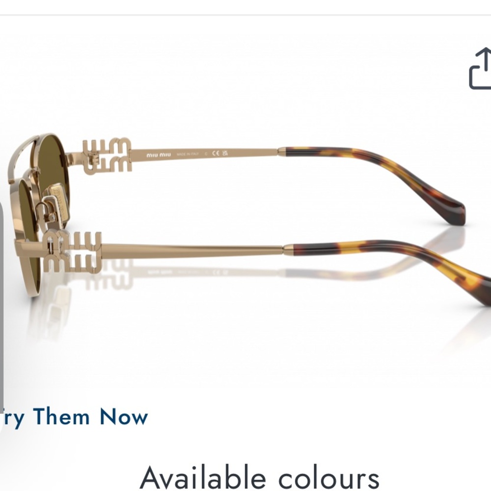 MIU MIU Gold and Tortoise Sunglasses - Picture 2 of 9